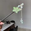 Роскошная заколка для волос с кисточкой в виде цветка для женщин, ручной работы, деревянная цветочная палочка для волос, аксессуары для волос для ханьфу, винтажные элегантные женские заколки для волос