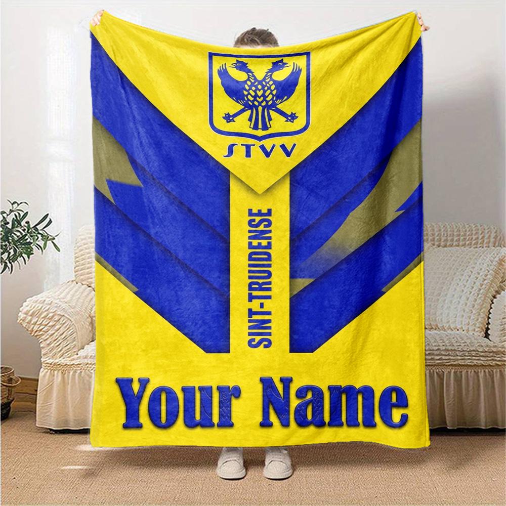 Name Custom Sint-Truidense VV Print Flannel Blanket High Quality Warm Comfortable Cover for All Seasons Perfect for Gifts Home Decor