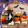 32pcs Halloween Wooden Craft Set - Unpainted Pumpkin & Truck Cutouts for DIY Art, Carved Tags & Hanging Decorations