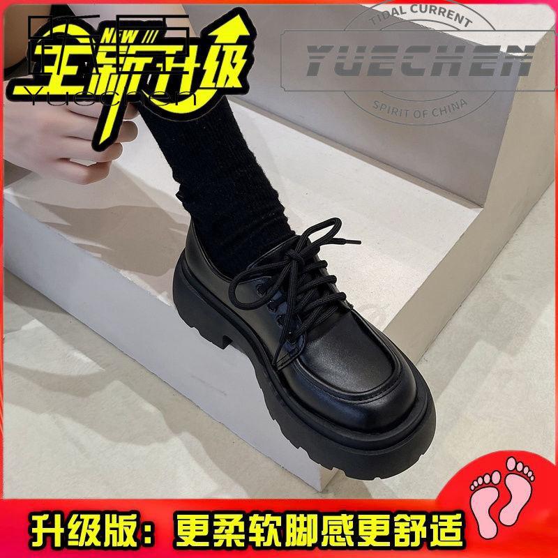 Британский стиль платформа маленькие кожаные туфли женские новые осенние универсальные черные jk одинарные туфли маффин инс