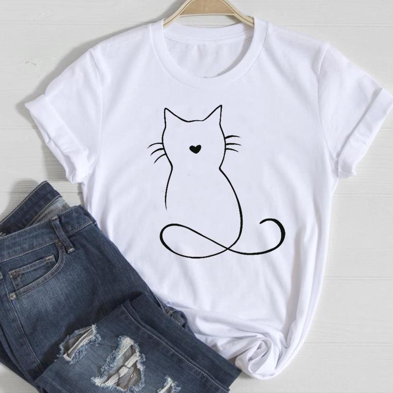 Футболка с графическим принтом, повседневная футболка с принтом домашних животных, собак, кошек, друзей, тренд, летний топ с короткими рукавами, женская женская футболка, женская модная футболка
