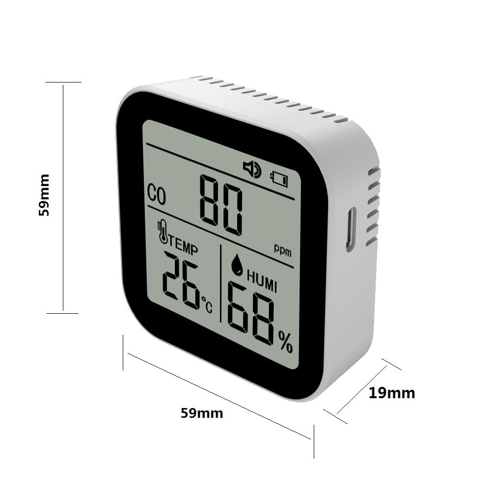 3 In 1 Air Quality Monitor High Accurate CO Carbon Monoxide Temperature Humidity Detector with