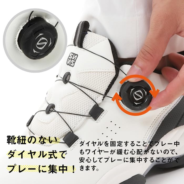 Кроссовки для гольфа Dial Shoes Golf Spikeless Sports Shoes Trekking Shoes Climbing Shoes cm [Forsense] Men's WHITE/NAY 27.0