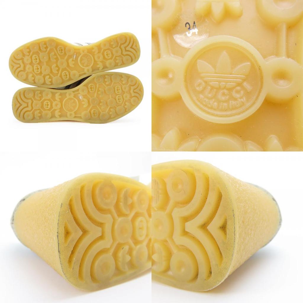 Used GUCCI sneakers Gajeel 725655 Adidas Collaboration 34 GG Supreme Canvas/leather beige green JP size around 8.7"