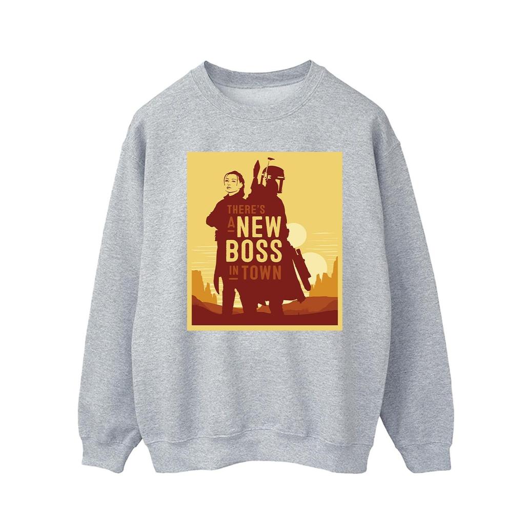 Star Wars Mens The Book Of Boba Fett New Boss Sun Silhouette Sweatshirt