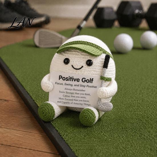 Pocket Sized Inspirational Gift for Athletes Knitted Positive Sports Ball Plush Emotional Support Doll with Hand Woven Encouraging Words Encouragement