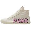 Bari Mid Logo - White Unisex Sneakers Whisper-White Prism-Pink Black 387235-01