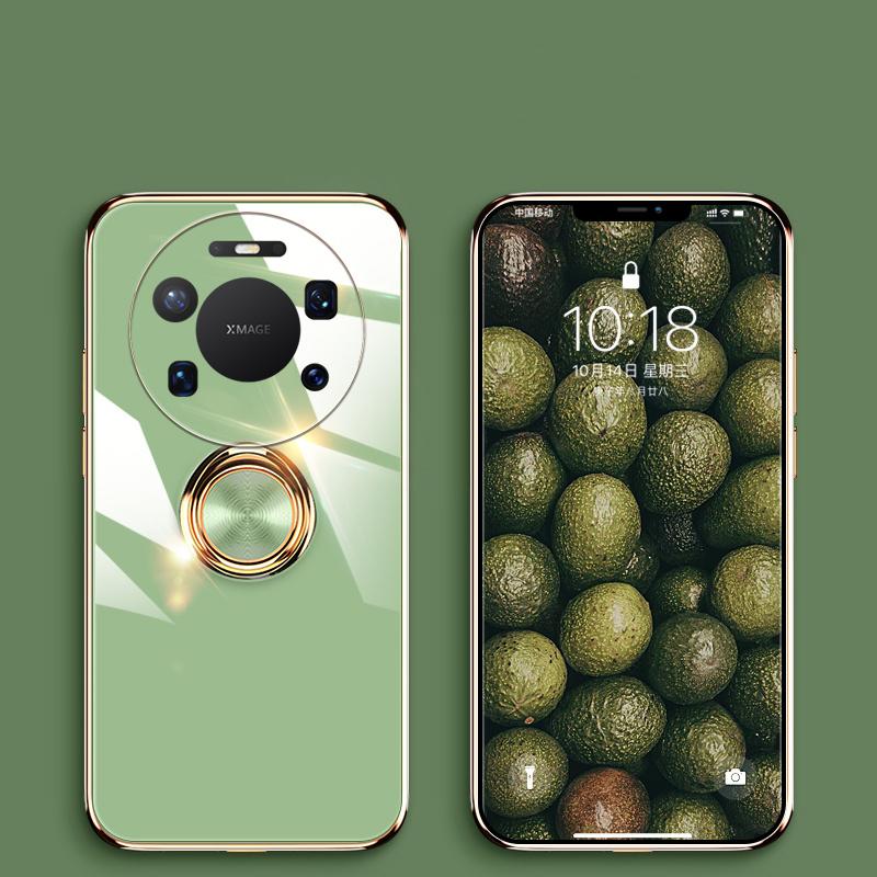 For Huawei Mate 80 Pro Case Smooth Electroplated Magnetic Suction Ring Bracket For Huawei Mate 80 Pro Plus Back Cover