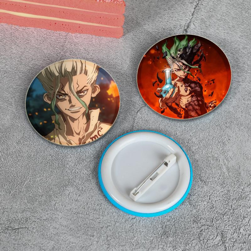 32/44/58 мм ТВ аниме DR STONE Броши на рюкзаке Мультяшный значок для коплея Ishigami Senkuu/Amber/Kohaku Милые эмалевые булавки Ювелирные аксессуары