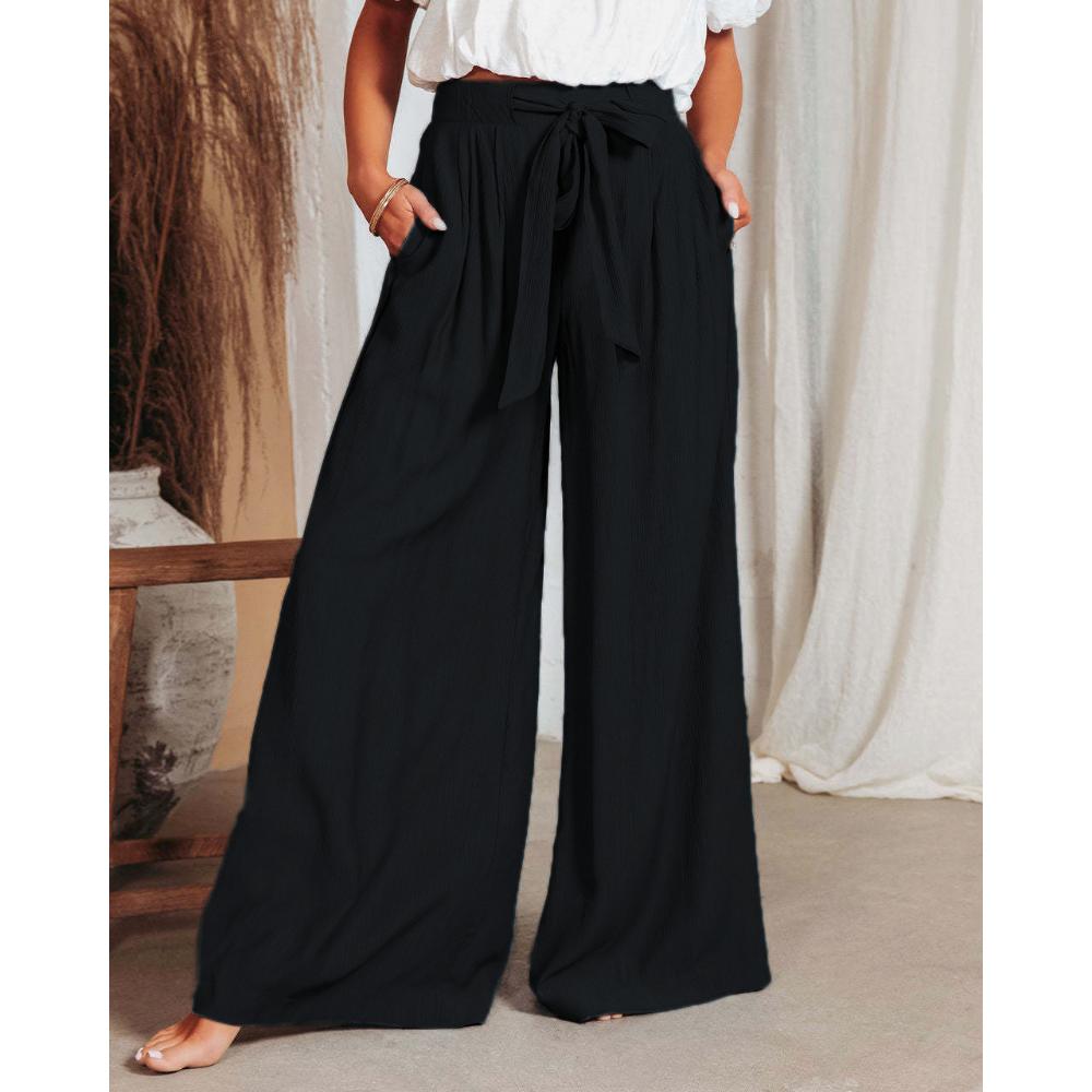 Летние женские широкие брюки. Повседневные брюки. Удобные широкие брюки с высокой талией.