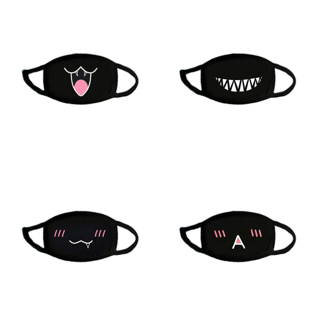 Custom Logo Black Protective Mask With Cartoon Design For Summer And Winter Wear