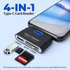 Многофункциональный картридер 4-в-1 OTG Type-C Lightning USB2.0 SD TF Портативный Plug Play Адаптер Для Телефона Планшета Камеры Ноутбука