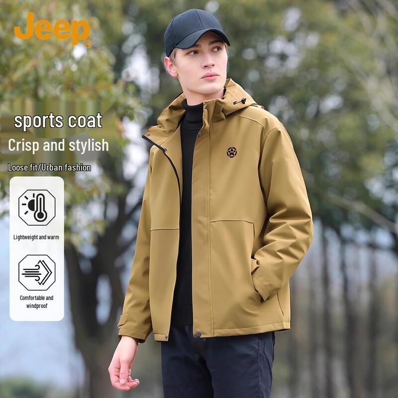 Jeep Мужская осенняя повседневная спортивная куртка с капюшоном
