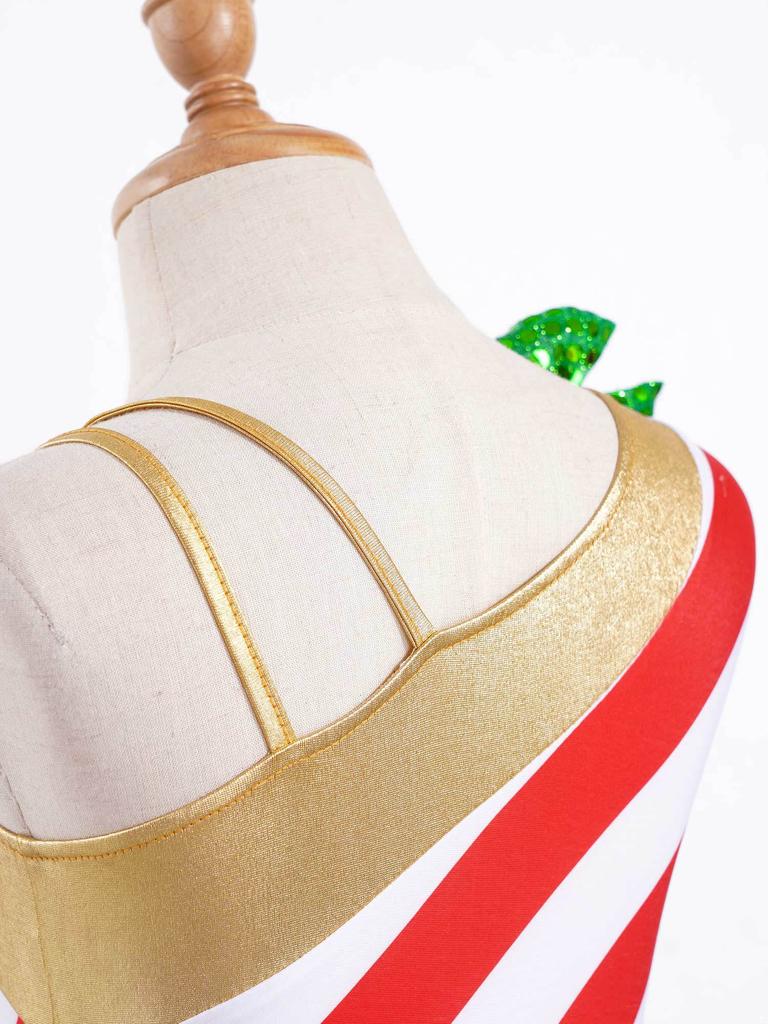 Детская стильная танцевальная одежда для девочек, сетчатое платье-пачка для выступления на сцене, Рождественский карнавал, косплей