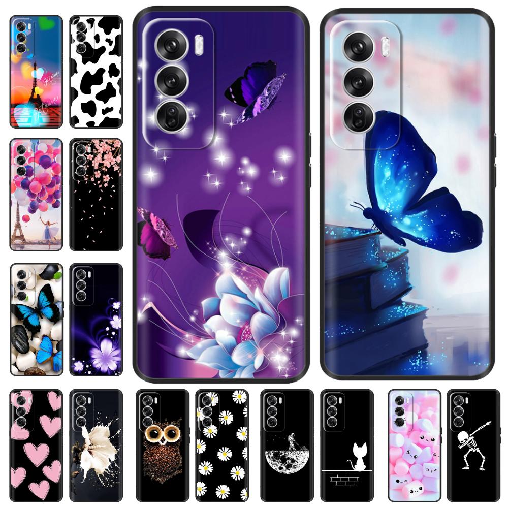 Роскошный painted чехол для OPPO Reno 12 Pro Задняя крышка Силиконовый чехол для телефона для OPPO Reno 12 Reno12 Pro 5G Защитный корпус Capas