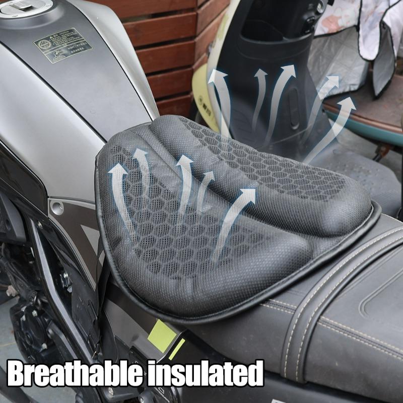 Motorcycle Seat Pad 3D Honeycomb Summer Heat Insulation Breathable Motorcycle Gel Cushion Modification Saddle Anti Shock Cushion
