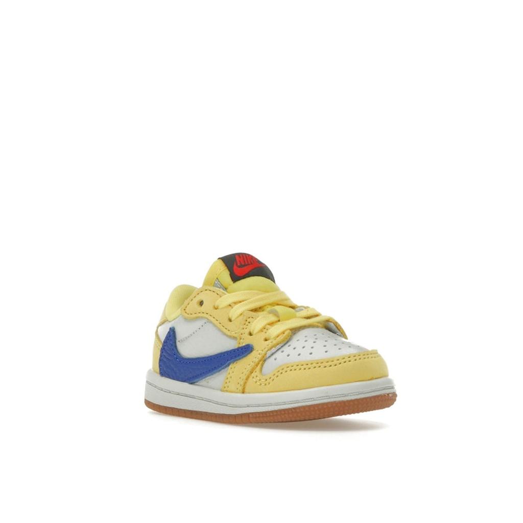 Travis Scott x Air Jordan 1 Retro Low OG SP TD Канареечные Детские Кроссовки Желтый/Голубой/Светло-серебристый DZ5908-700