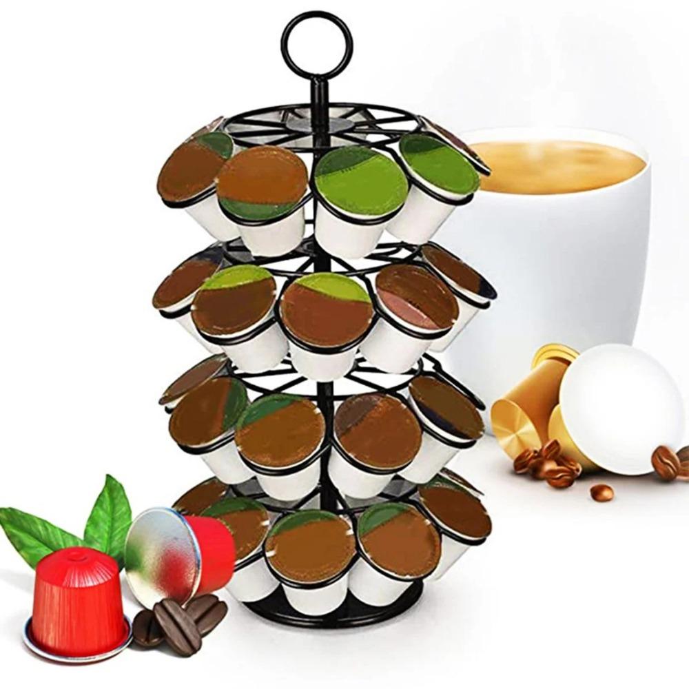 Holds 36 Pods Rotatable Coffee Pod Holder 360 Degree Rotates Capsule Display Rack  Cafe Shop