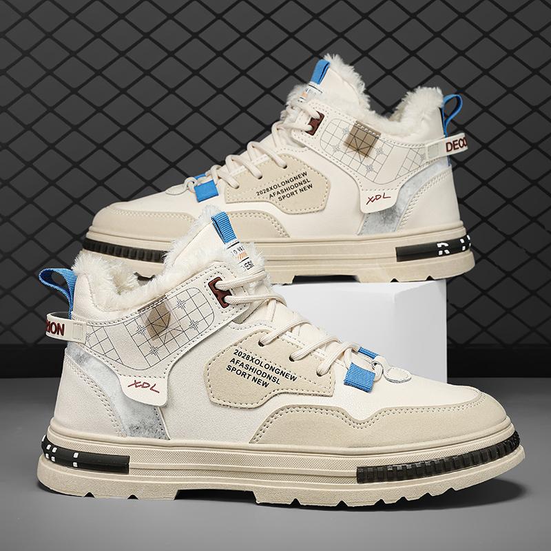 Мужские зимние плюшевые утепленные туфли на платформе со шнуровкой из вулканизированной стали, удобные осенние ботильоны, повседневная спортивная обувь для сноуборда