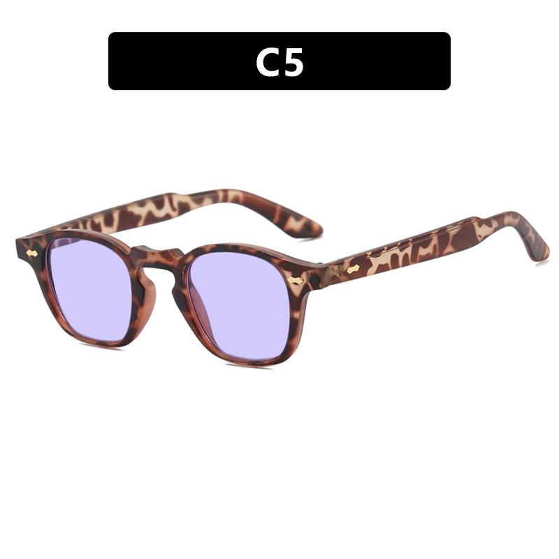 Новые Классические Винтажные Солнцезащитные Очки Мужские Маленькие Квадратные Ретро Панк Океанского Цвета Солнцезащитные Очки Градиентные Прозрачные Линзы Вождение Uv400 Очки