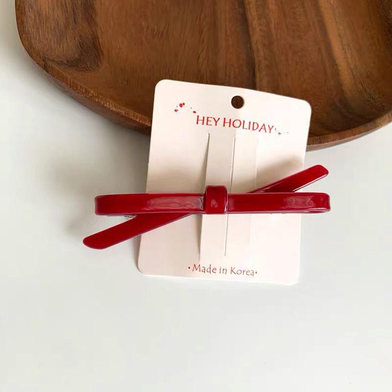 Korean Acetate Bow Hair Clip - Celebrity-Style Hairpin for Bangs & Back of Head