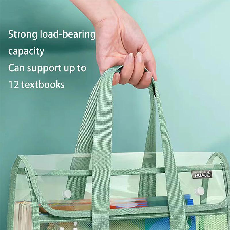 1 Портативная прозрачная водонепроницаемая папка большой вместимости для ручного ношения, расширяемая сумка для хранения файлов, самоклеящийся файл-пакет из ПВХ