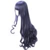 Heat-resistant Cosplay Wig, "Second Castle," Black-purple, Long, Curly Hair, Perfect for Halloween and Event Costumes + 2 Bonus Items