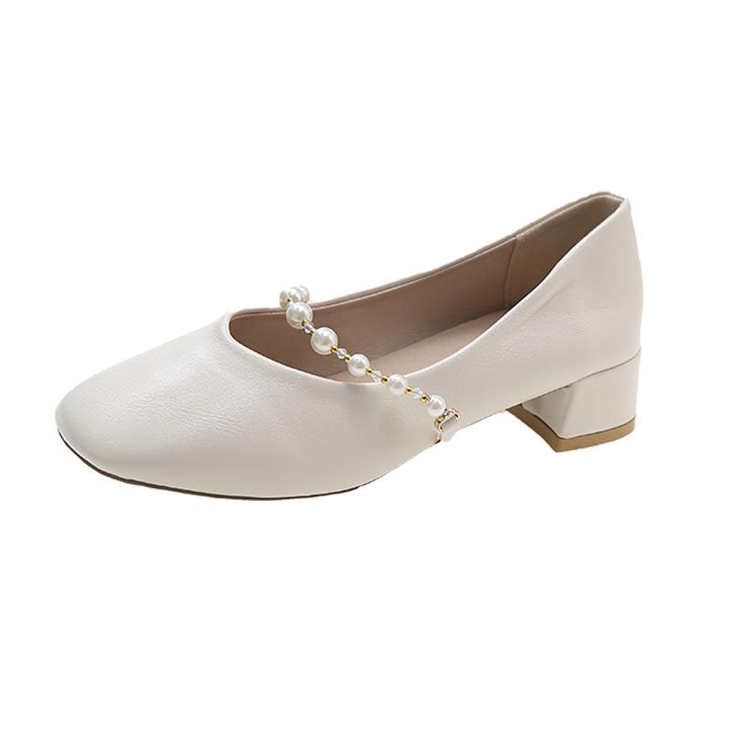 Туфли-лодочки «Мэри Джейн» от Fairy Wind, женская обувь, новинка весны и лета 2025 года, новые туфли на плоской подошве с квадратным носком и жемчужной мягкой подошвой