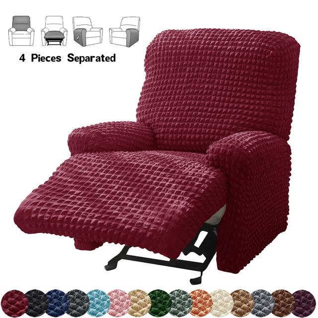 Чехлы для кресел в сплит-стиле для гостиной, эластичные чехлы для диванов из жатого хлопка с рюшами, чехол для кресла для отдыха, чехол для ленивого мальчика, чехол для кресла