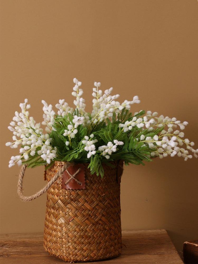 3 шт., 38 см, искусственные цветы акации, желтая мимоза, спрей, вишня, фруктовая ветка для свадьбы, украшение домашнего стола, искусственный цветок