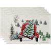 4pcs Christmas Insulated Polyester Meal Mat Merry Christmas Placemats
