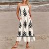 Женское летнее платье в стиле пэчворк на тонких бретельках для пляжного отдыха в винтажном стиле с карманами