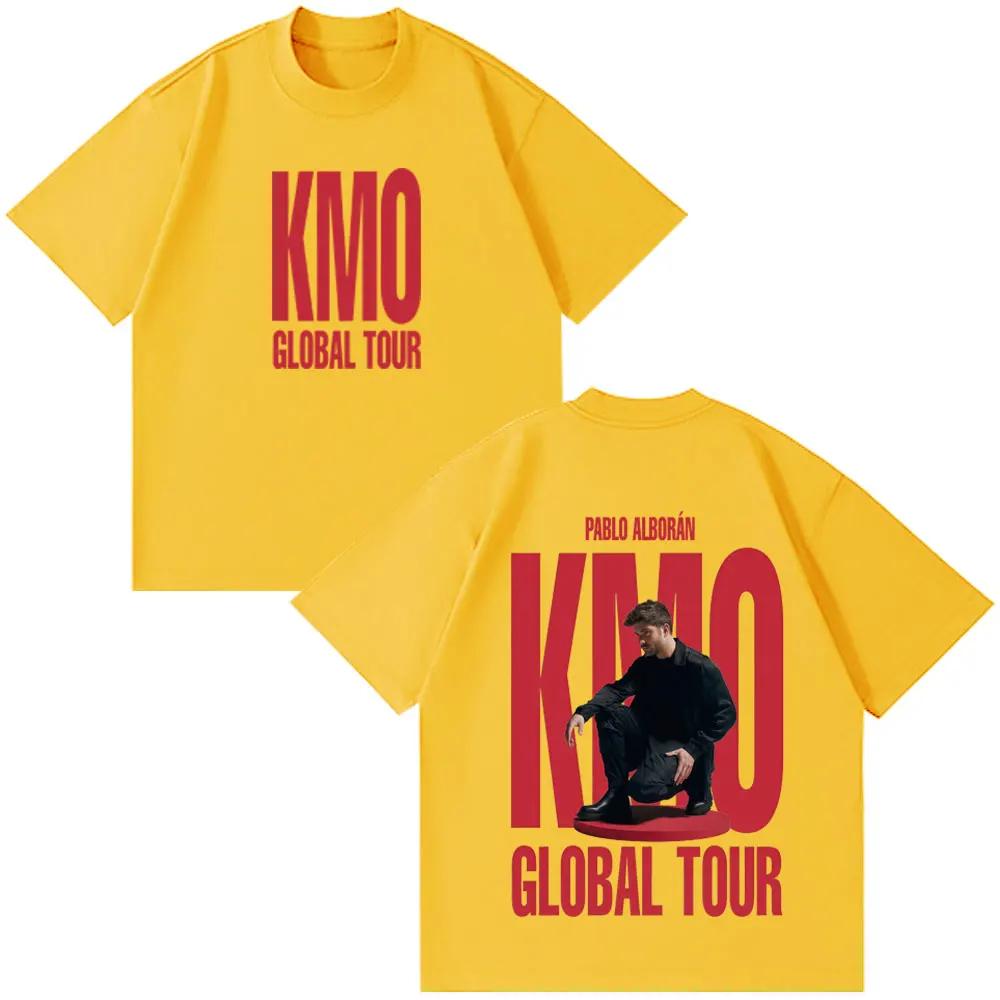 Singer Pablo Alborán Kmo Global Tour 2026 Print T Shirt Unisex Women Hiphop Tshirts Shortsleeved Loose Aesthetic Trendy T Shirts