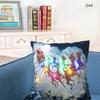 Led Vintage Cotton Linen Pillow Case With Color Changing Lights For Sofa And Couch Decor