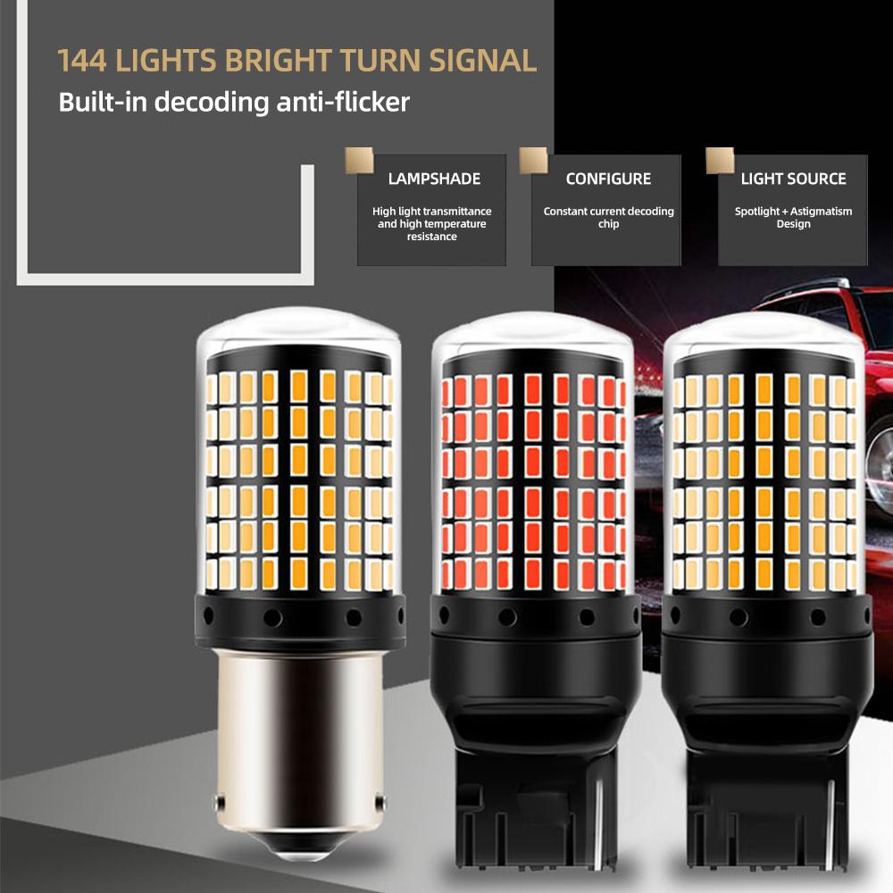 LED Light Bulbs White 144 SMD 1157 Bay15d Super Bright LED Bulbs Used for Backup Reverse/Tail/Brake/Turn Signal/DRL Lights 2PCS