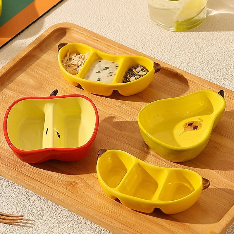 Креативная фарфоровая тарелка в корейском стиле, милая форма фрукта, керамическая домашняя посуда, блюдца для соуса/приправ для барбекю/хот-пота