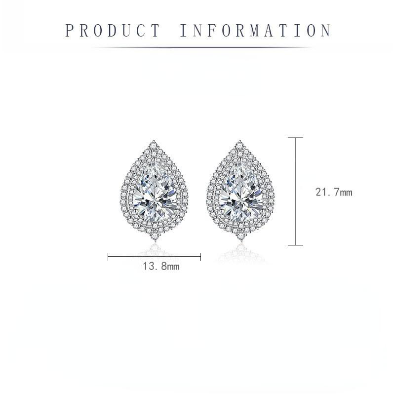 BELLA BOX Серьги-гвоздики S, модные темпераментные серьги-гвоздики с микро-розовыми бриллиантами, серьги-гвоздики с каплями воды и желтыми бриллиантами