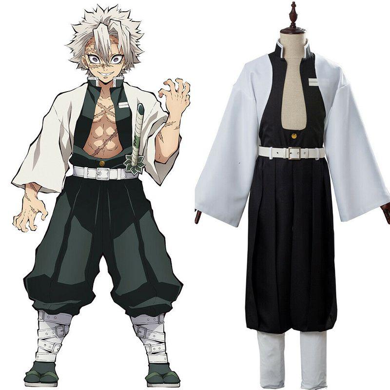 Demon Kimetsu Slayer No Yaiba Wind Pillar Sanemi Shinazugawa Cosplay Set Costume