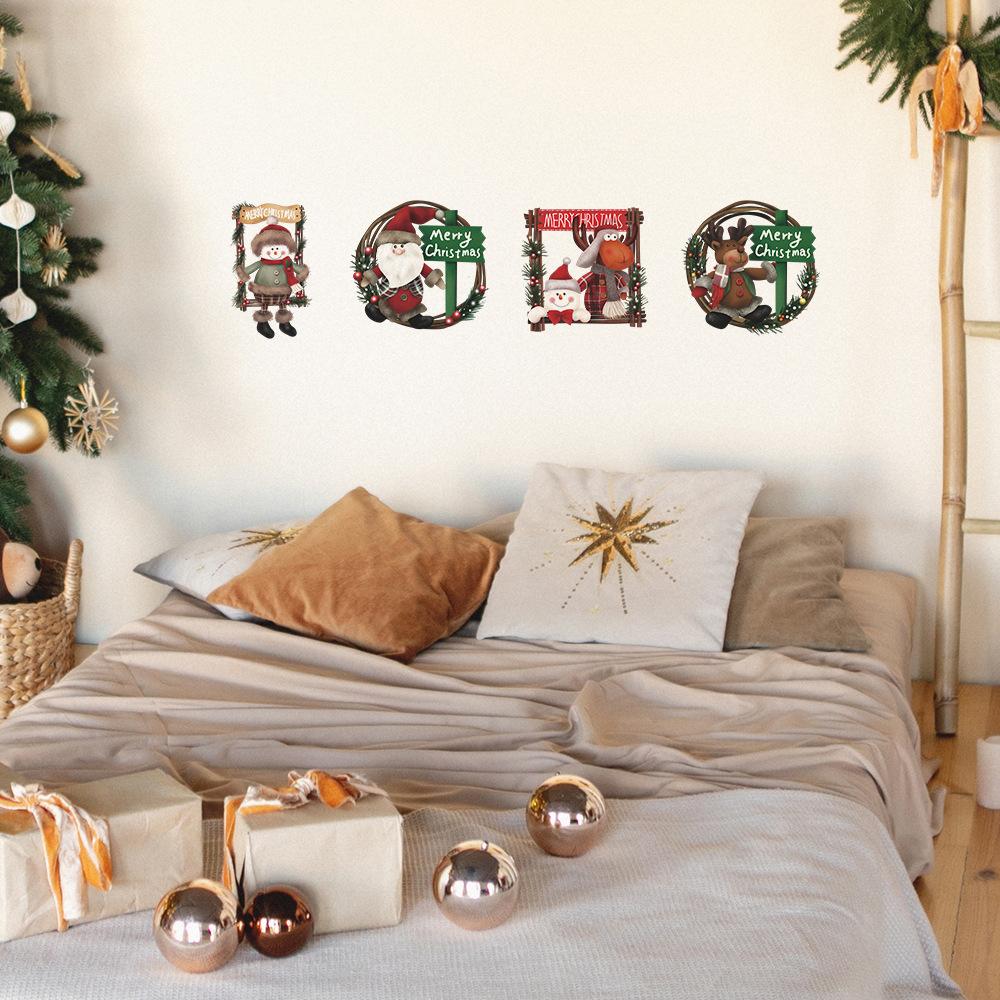 Рождественский слоган, мультяшная кукла Санта-Клаус, украшение стены спальни, гостиной, наклейки