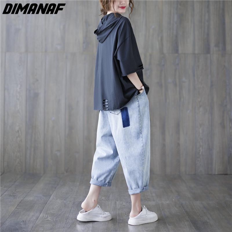 DIMANAF 2023 летние женские футболки больших размеров, однотонные топы с принтом, футболки-туники, свободная хлопковая рубашка оверсайз, повседневная фиолетовая одежда