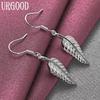 925 Sterling Silver Fashion Leaf Pendant Earrings Wedding Jewelry