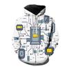 Electronic Chip 3d Printing Fun Spring Fall Men's Hoodie Hoodie Creative Harajuku Casual Hip Hop Party Street Comfort Clothing