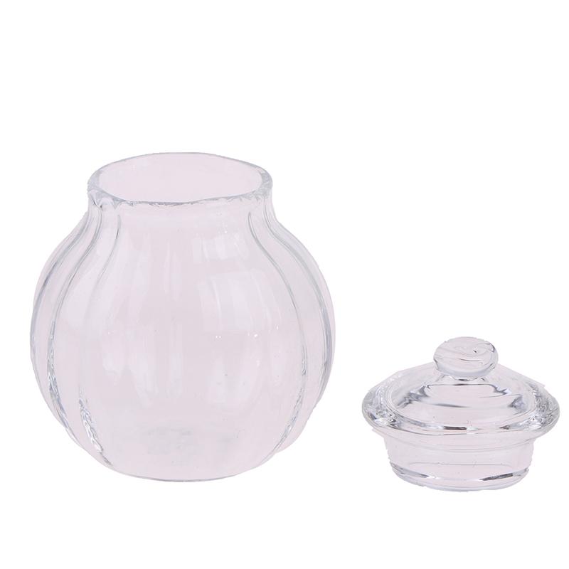 1:12 Кукольный домик, миниатюрная круглая стеклянная бутылка, банка для конфет, мини-модель бутылки для конфет