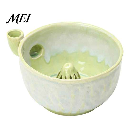 Kitchen Prep Strainer Ceramic Berry Swirl Washing Bowl, Self Spinning Fruit Colander Rotating with Drain Holes, Tool for Strawberries Grapes Cleaning