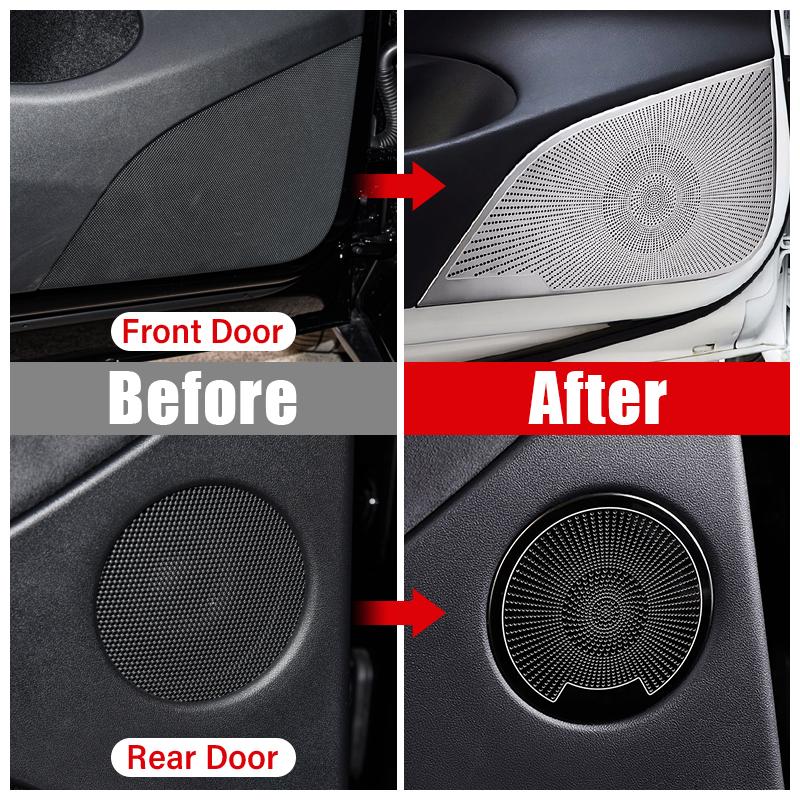 Для модели Tesla 3 Y 2022 2023 2024 нержавеющая сталь дверь автомобиля аудио динамик крышка громкоговоритель твитер отделка чехол