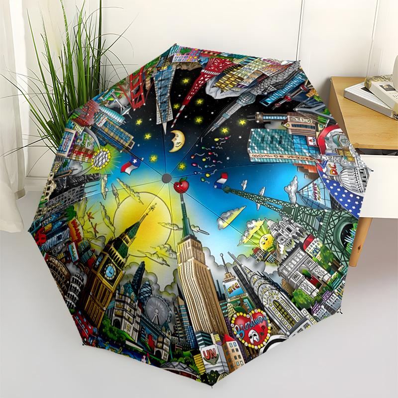 Space Symphony Automatic Umbrella Compact & Durable 8-Rib Design Sturdy Construction for Outdoor Daily Use Fashionable Gift for Festivals