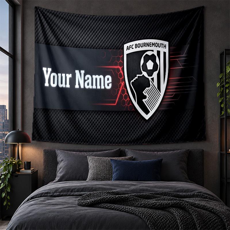 Personalized Tapestry Wall Hanging Bournemouth Football Pattern Art Background Cloth