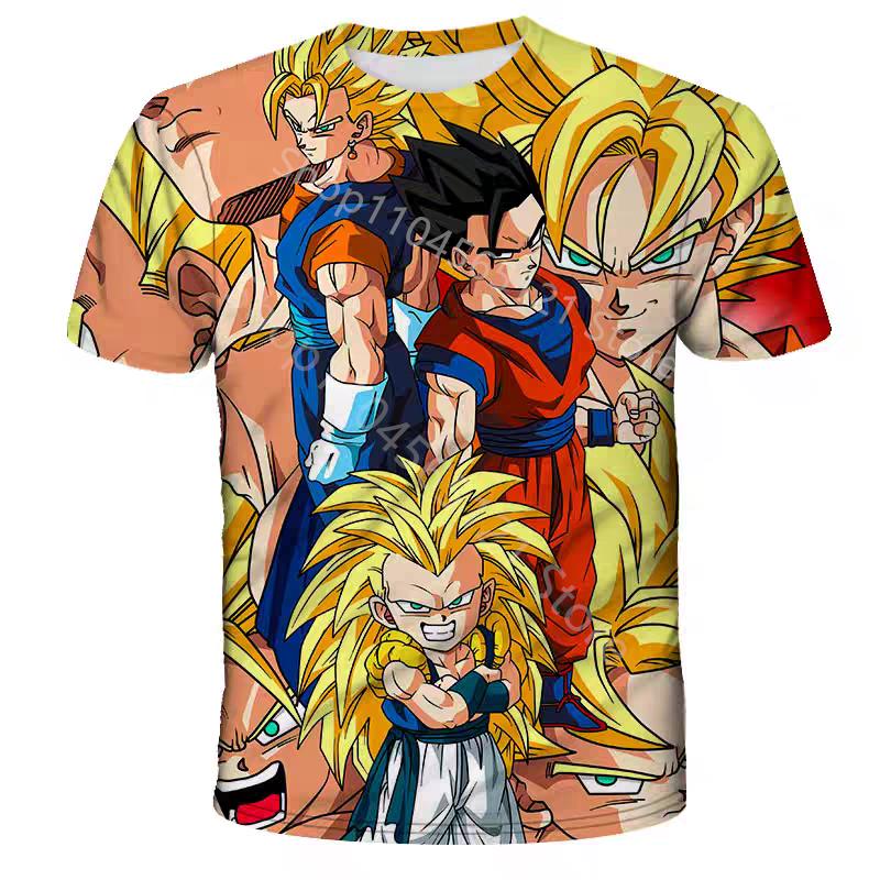 Футболка Dragon Ball Одежда Какарот Гоку Супер Сайян Веджета Мода Уличная одежда