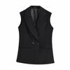 Fashion Style 2024 Summer New Arrival Women's Clothing Temperament Wild Slim Looking Sleeveless Suit Sleeveless Mid Length Long Length Vest
