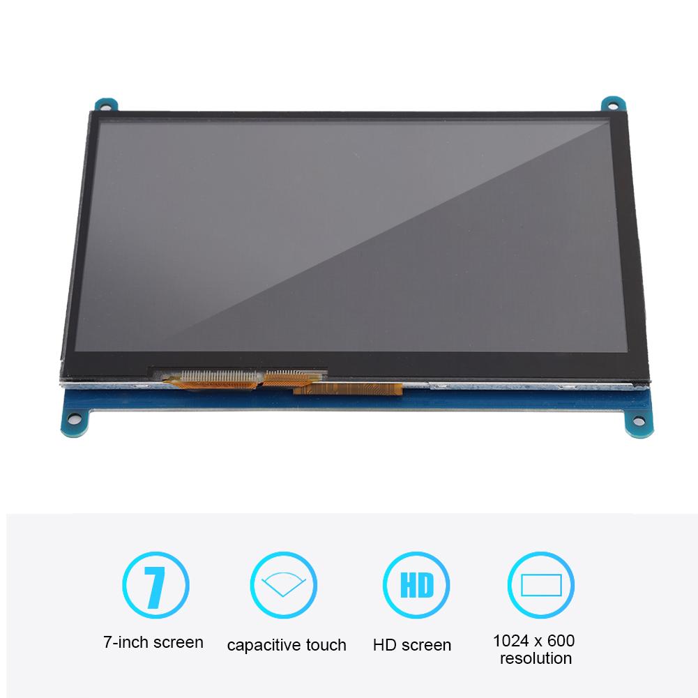 7-дюймовый 1024 x 600 HD емкостный сенсорный ЖК-дисплей для HDMI для Raspberry Pi 4B 3B 3b
